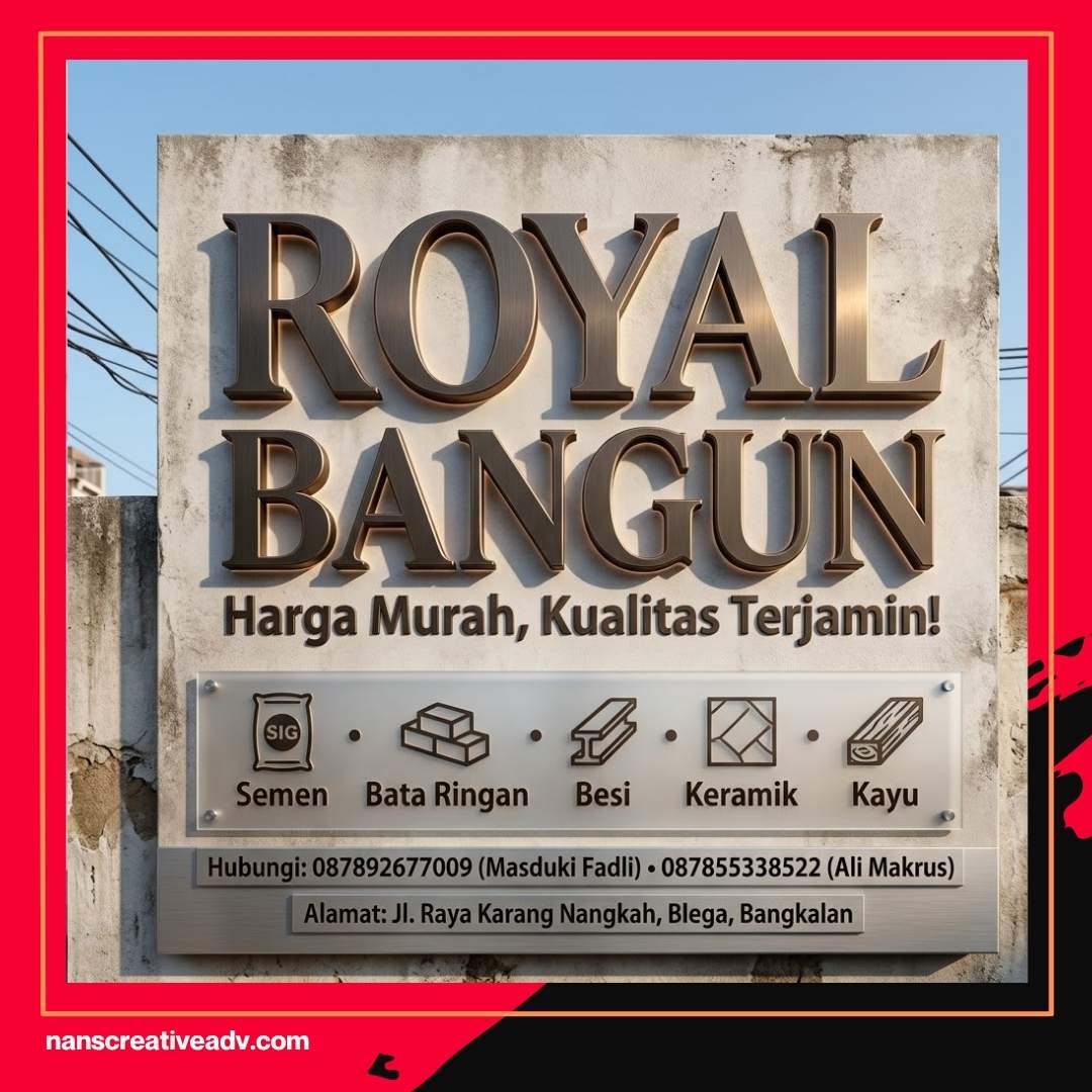 Murah tapi Berkelas! Contoh Papan Nama Toko Bangunan Ini Bikin Tokomu Kelihatan Mewah
